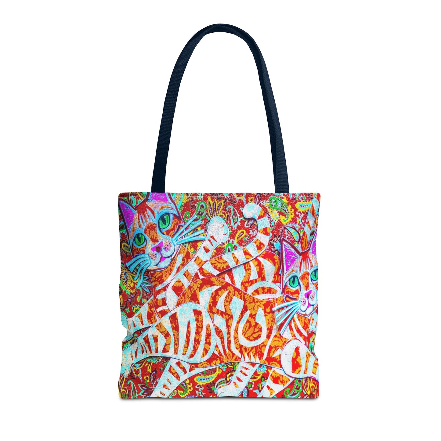Cats Tote Bag Paisley Orange