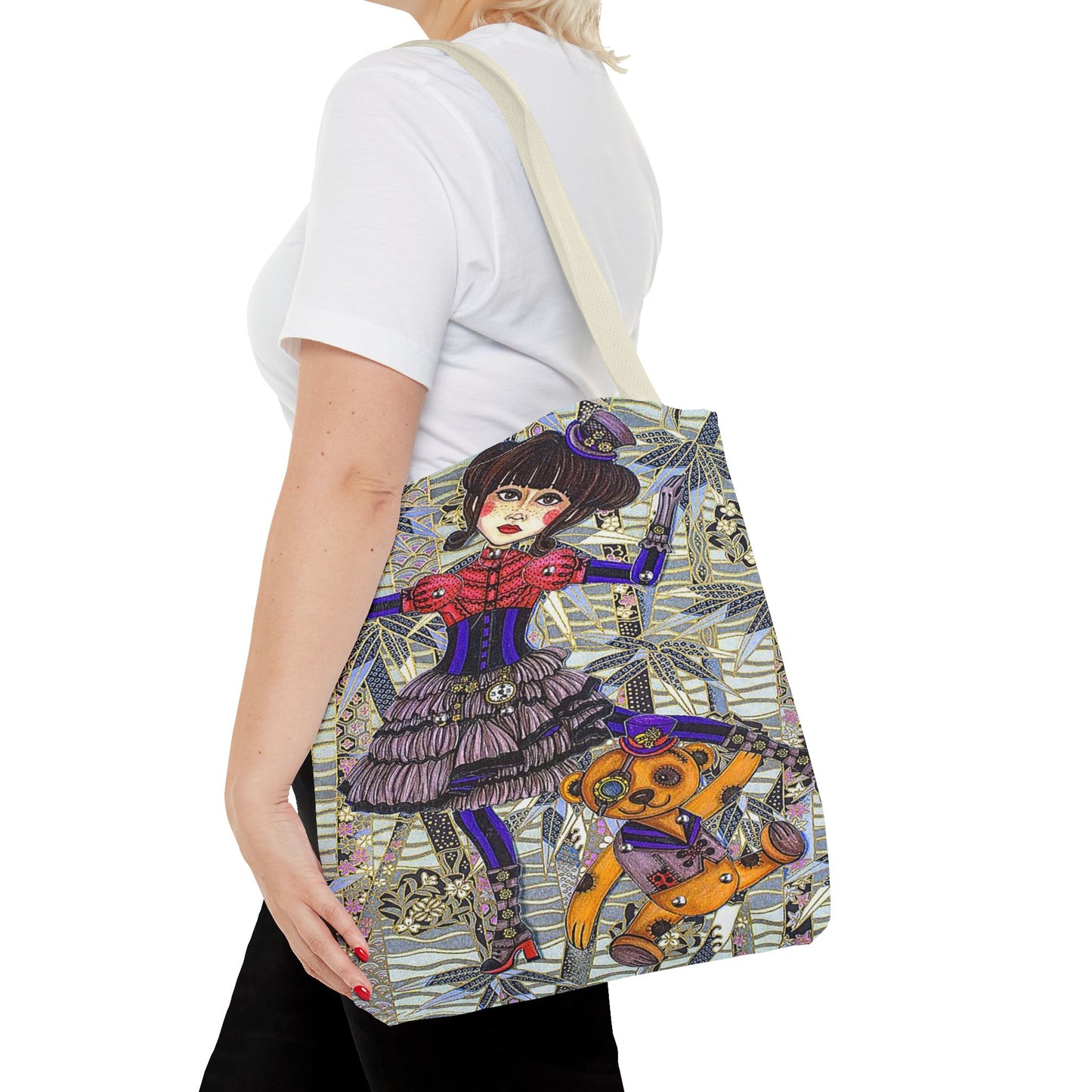 Gothic Steampunk Anime Doll Tote Bag 2
