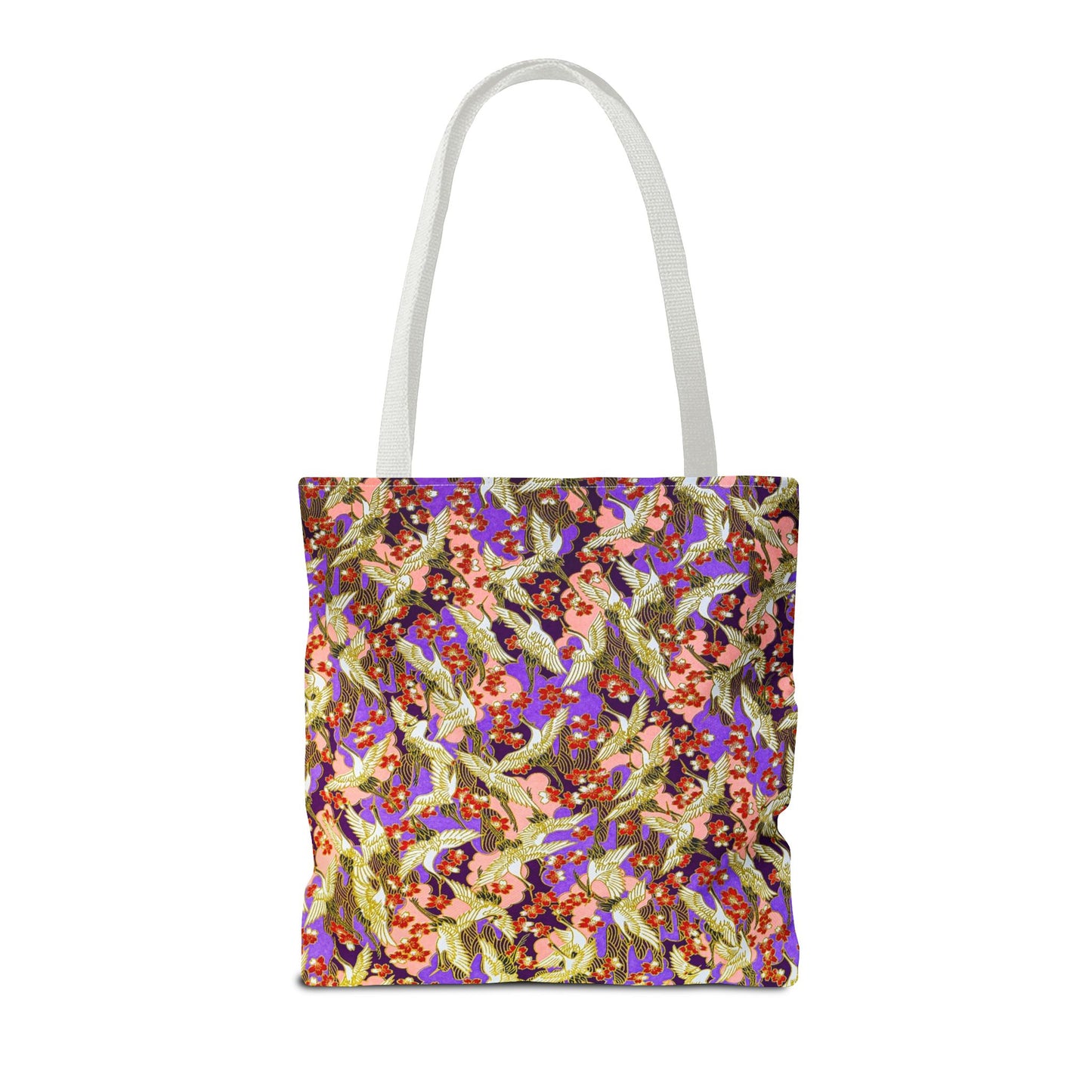 Birds Tote Bag Silver Purple Gold