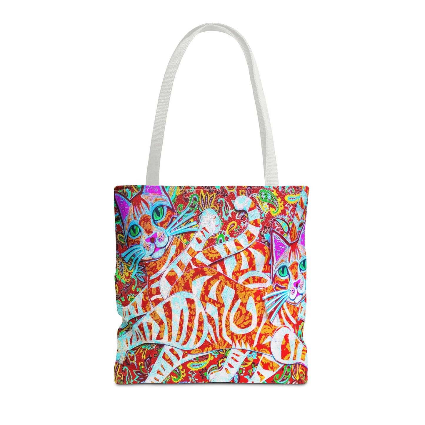 Cats Tote Bag Paisley Orange