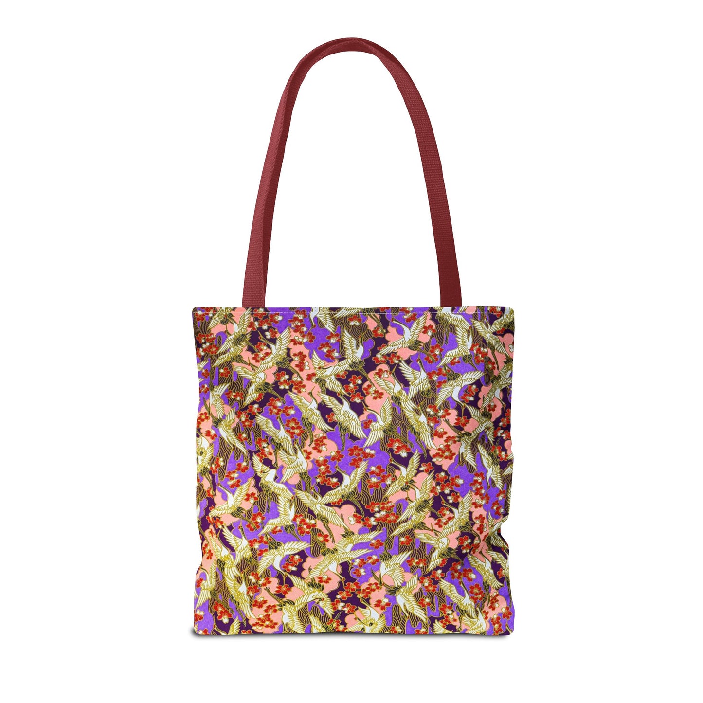 Birds Tote Bag Silver Purple Gold