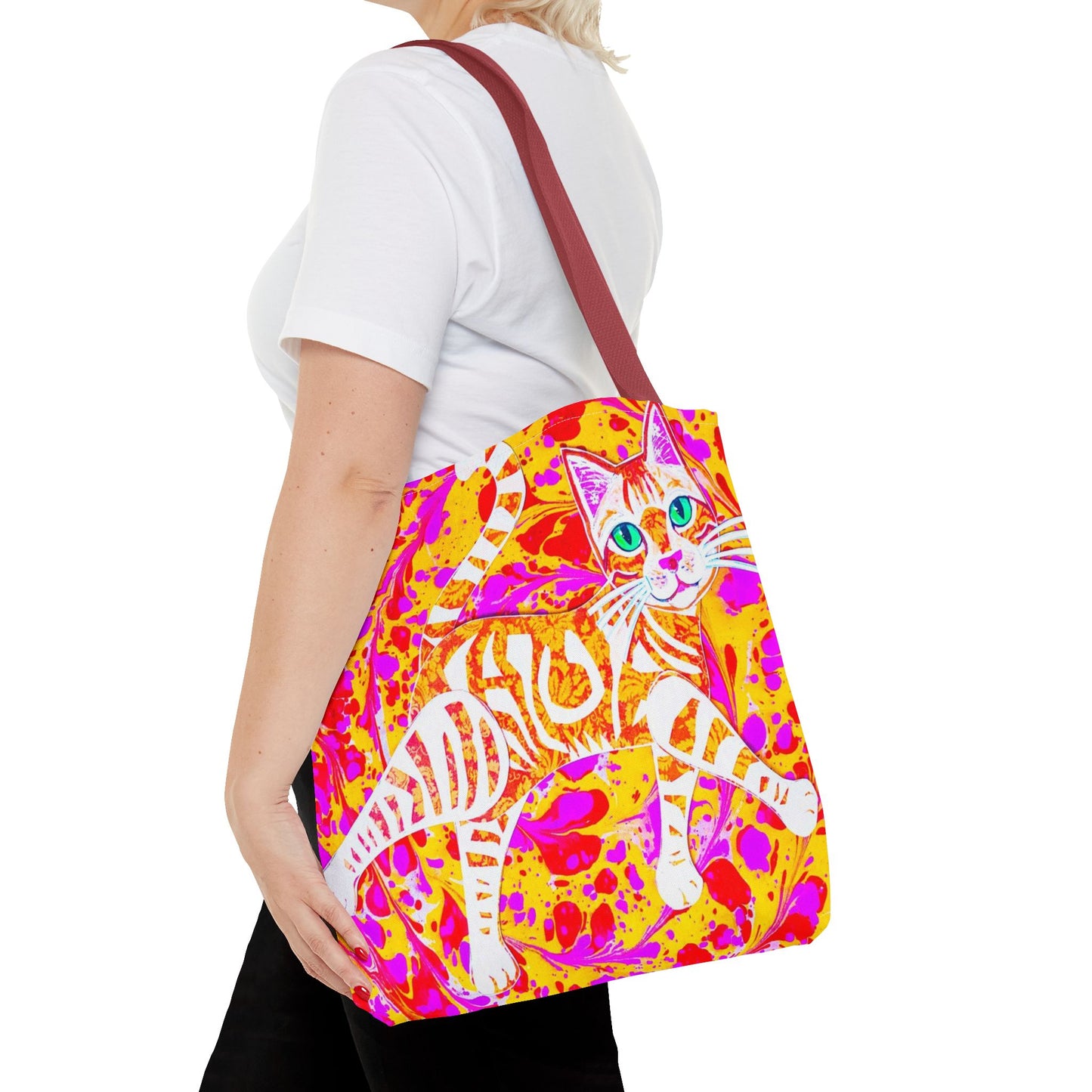 Cat Tote Pink Psychedelic