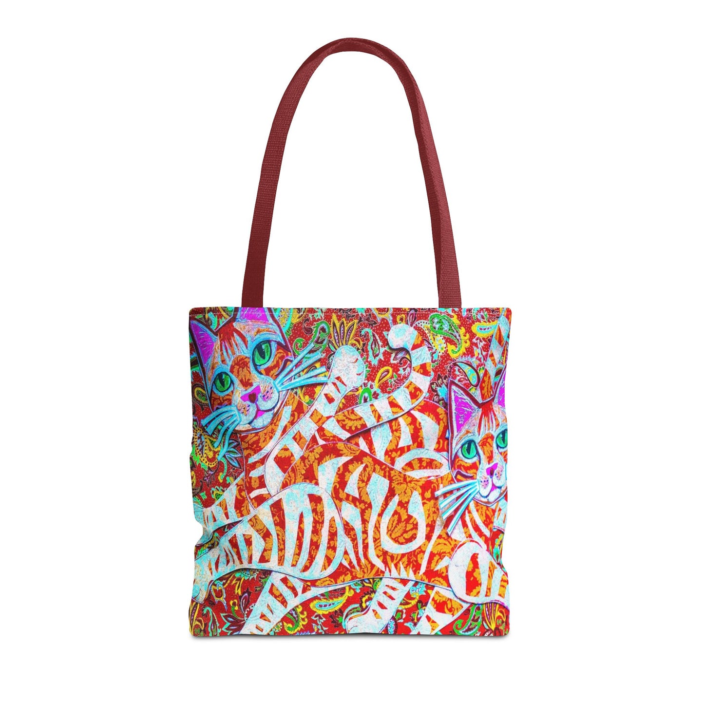 Cats Tote Bag Paisley Orange
