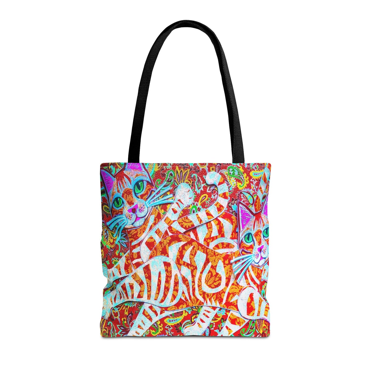 Cats Tote Bag Paisley Orange