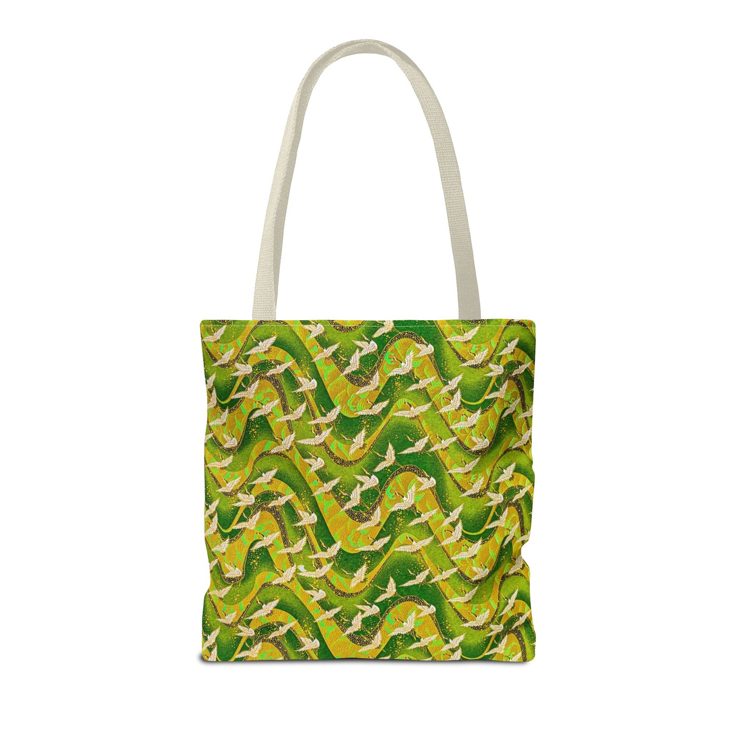 Birds Tote Bag Green Gold