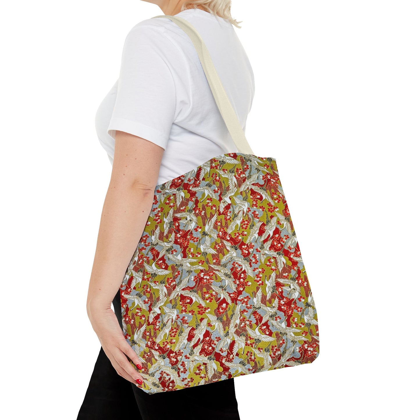 Birds Tote Bag Silver Gold