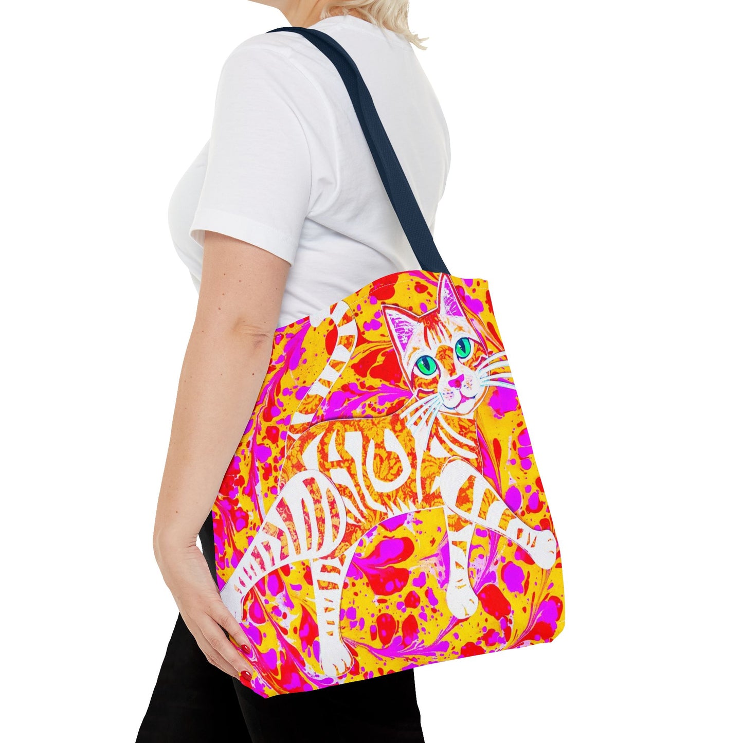 Cat Tote Pink Psychedelic