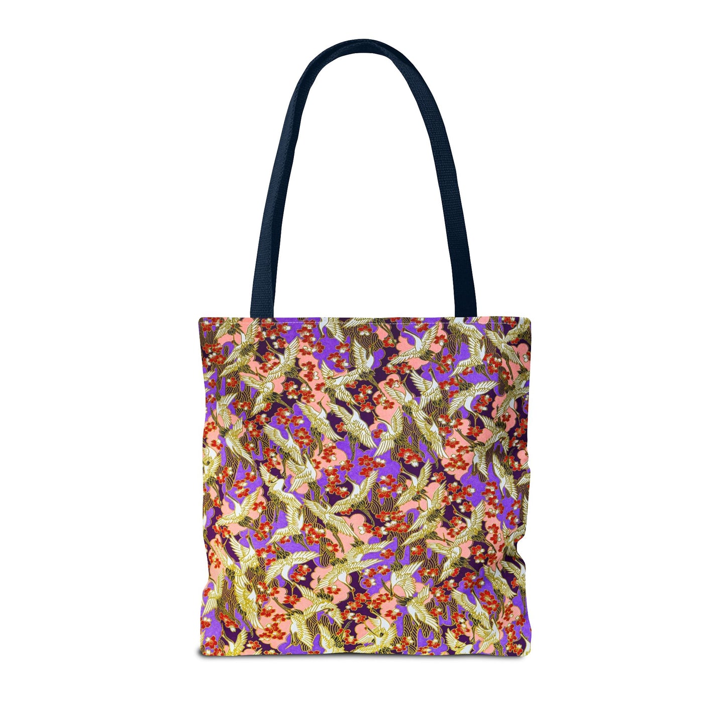 Birds Tote Bag Silver Purple Gold