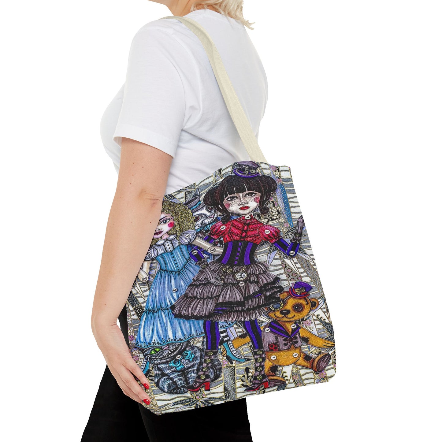 Gothic Steampunk Anime Doll Tote Bag 3