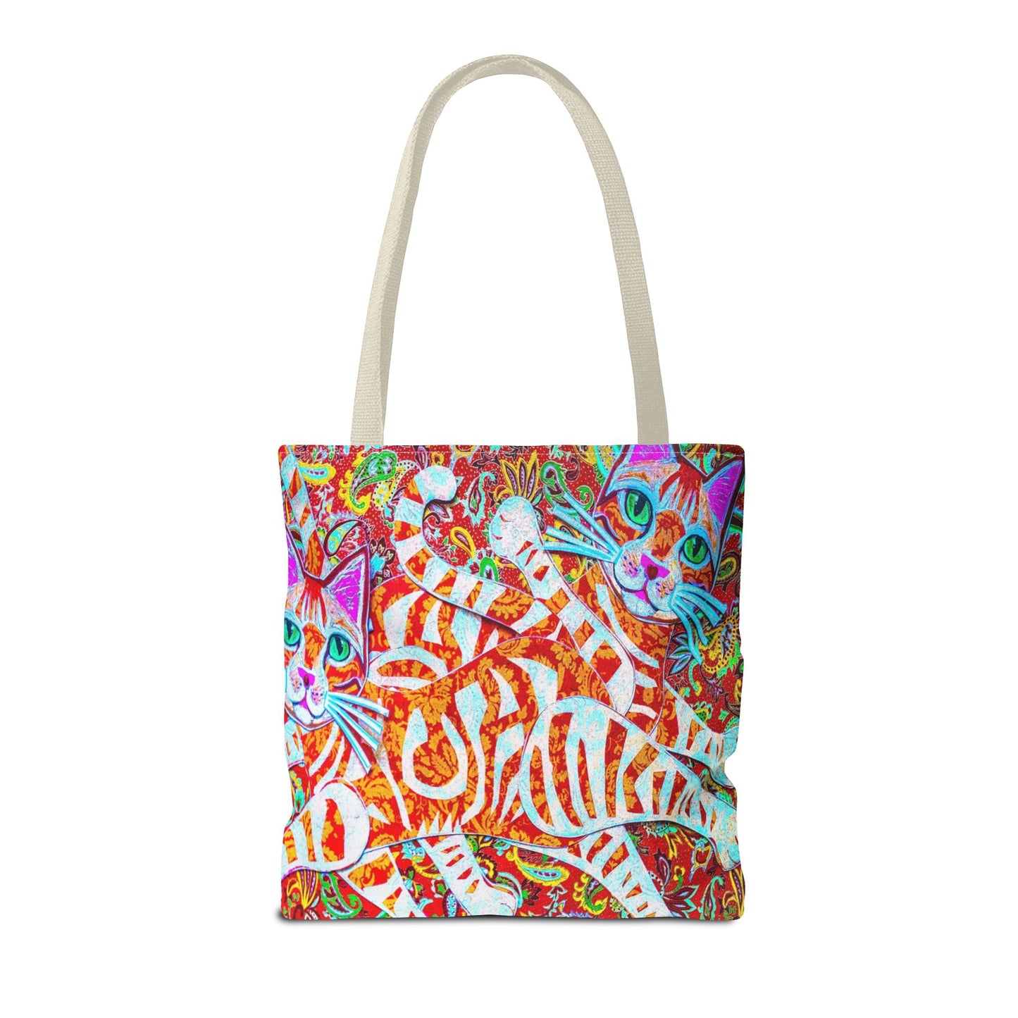 Cats Tote Bag Paisley Orange