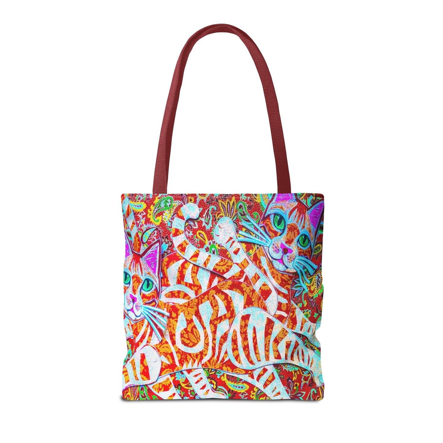 Cats Tote Bag Paisley Orange