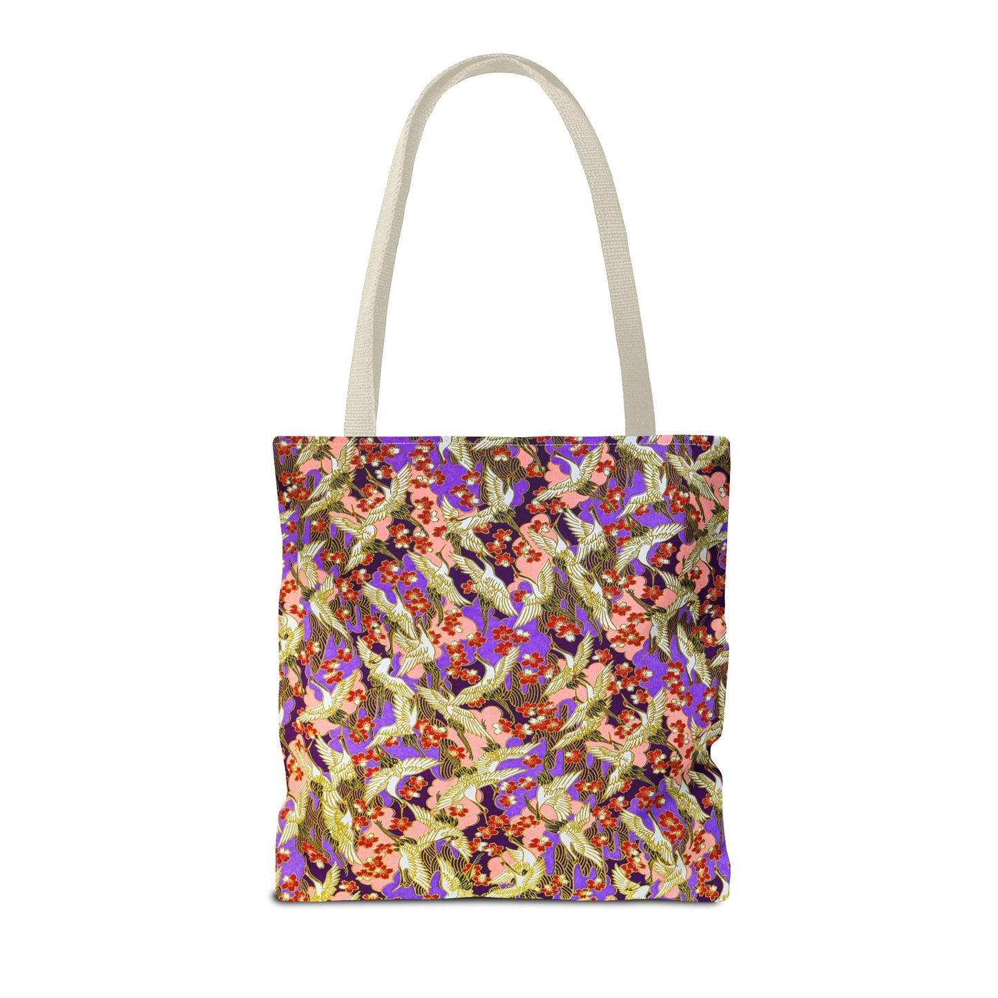 Birds Tote Bag Silver Purple Gold