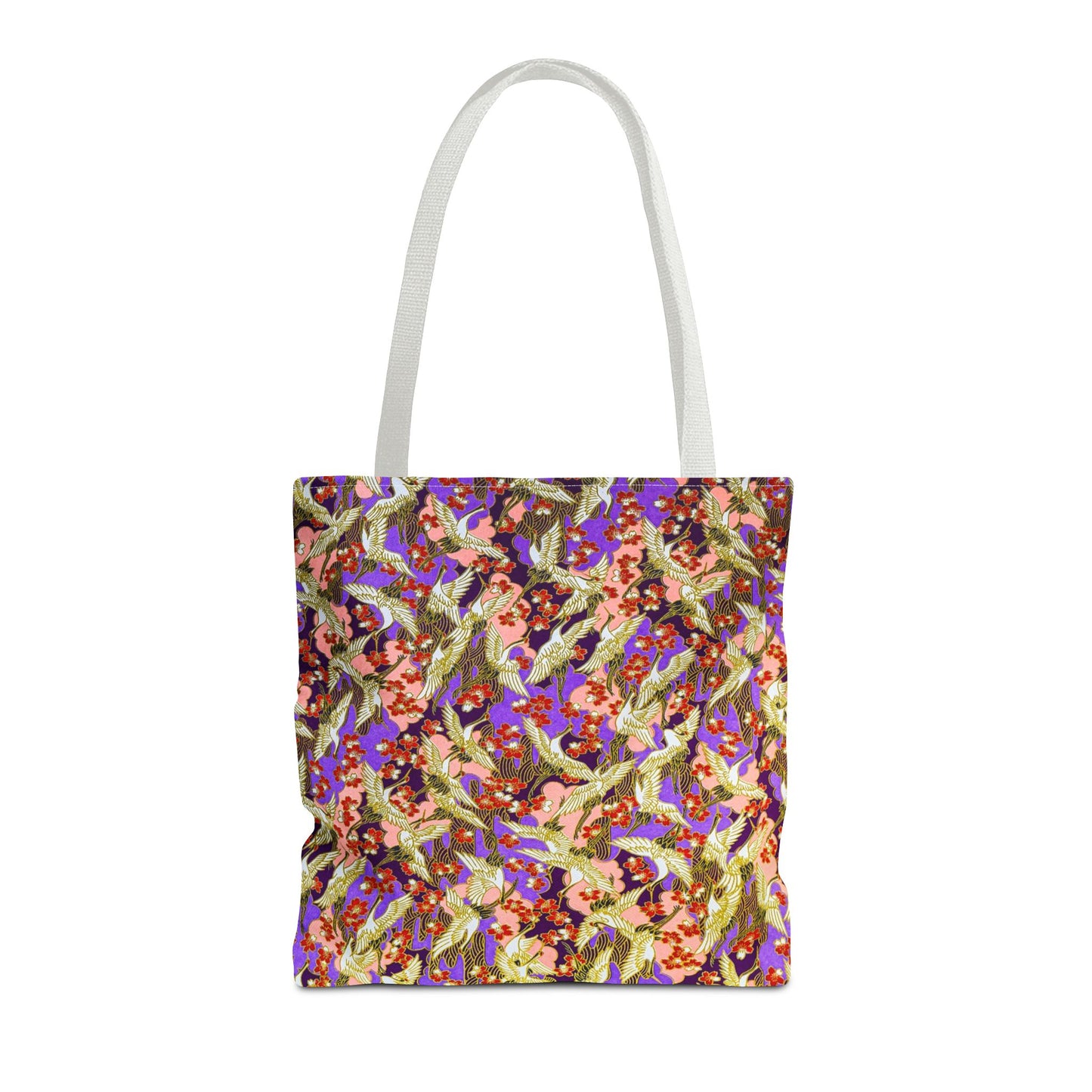 Birds Tote Bag Silver Purple Gold