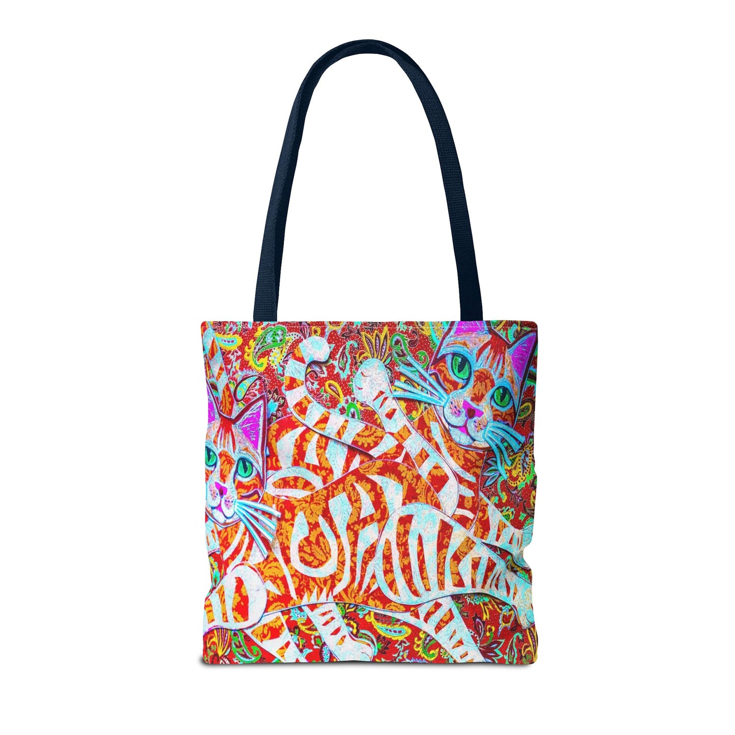Cats Tote Bag Paisley Orange