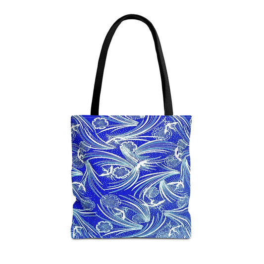 Tsuru Yukiwa Cranes Tote Bag Blue