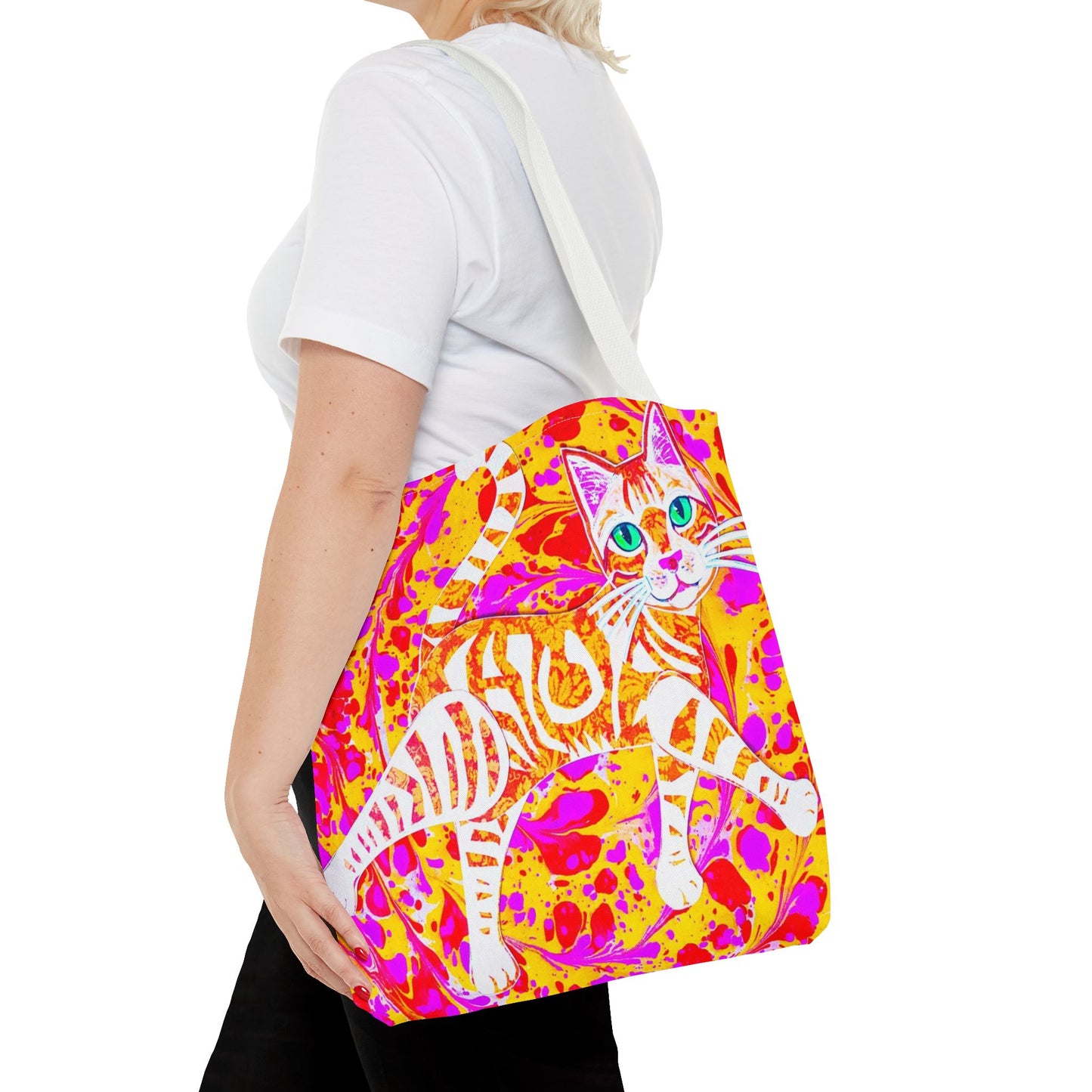 Cat Tote Pink Psychedelic