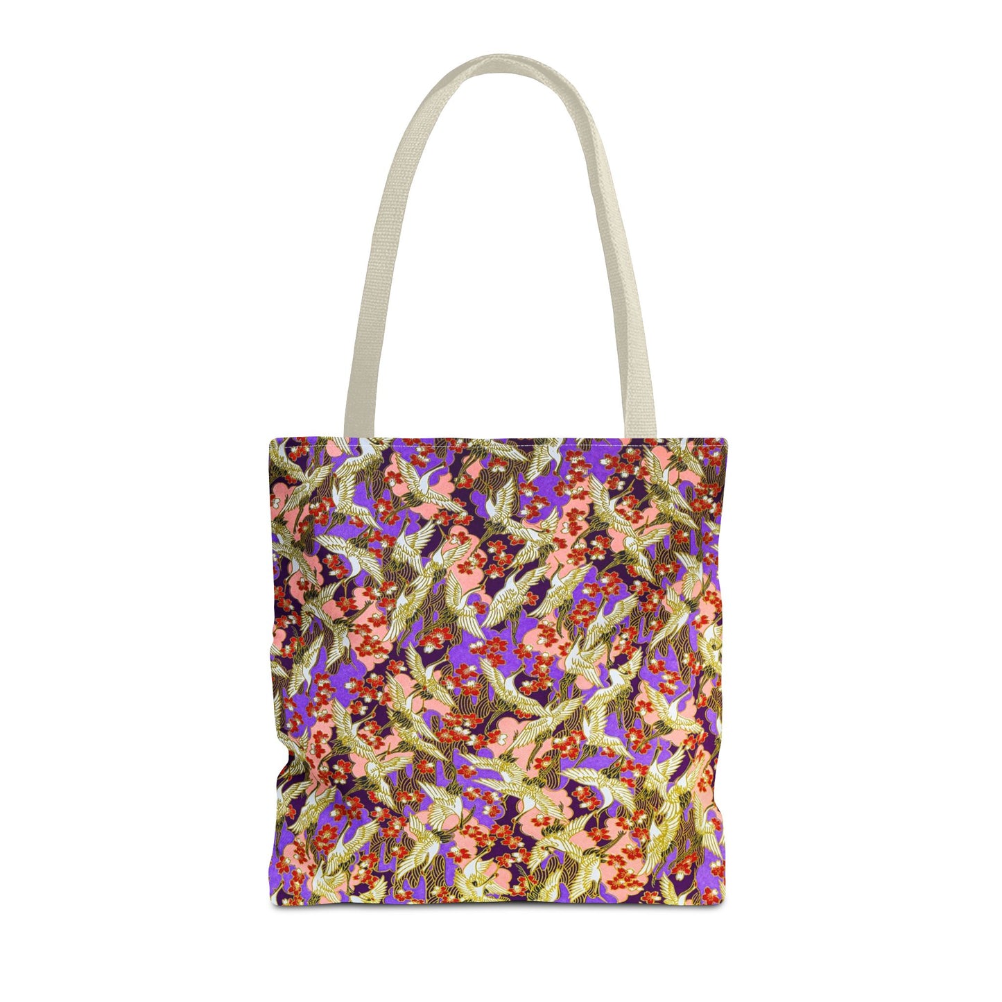 Birds Tote Bag Silver Purple Gold